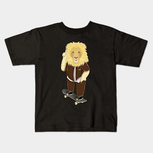 skateboarder lion king Kids T-Shirt by dwalikur